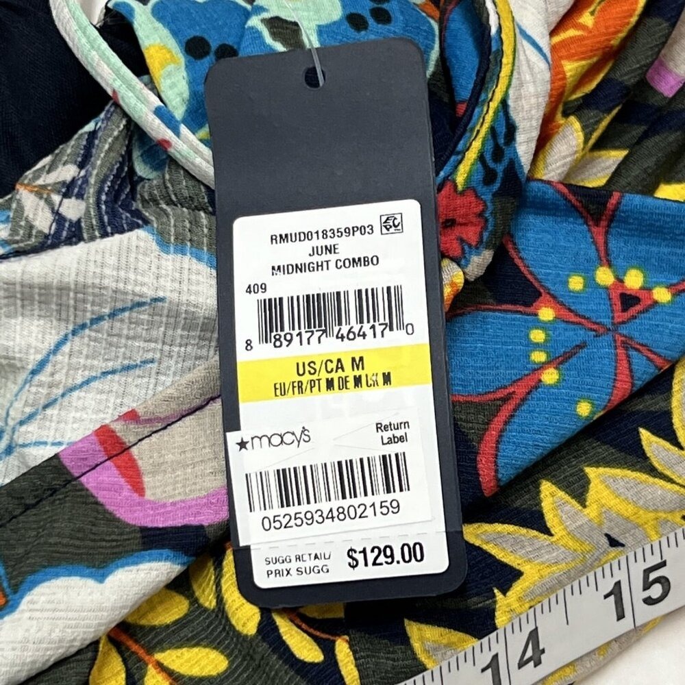 Rachel Roy Dress Black Floral Maxi‎ Tie Detail Size M Tropical Vacation Resort - Picture 10 of 11